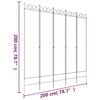 vidaXL 5-Panel Room Divider White 78.7"x78.7" Fabric