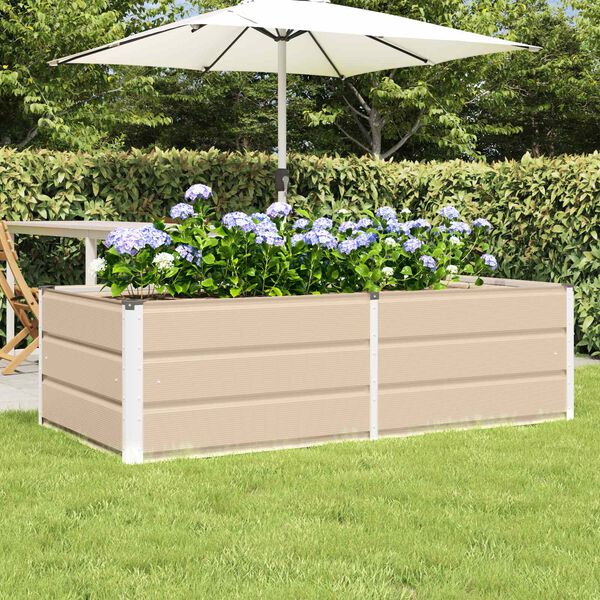 vidaXL Planter Ivory 62.99 x 31.50 x 17.72 in Steel