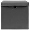 vidaXL Storage Boxes with Covers 4 pcs 11"x11"x11" Gray