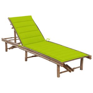vidaXL Sunlounger Bamboo 78.7 x 25.6 x Adjustable Backrest