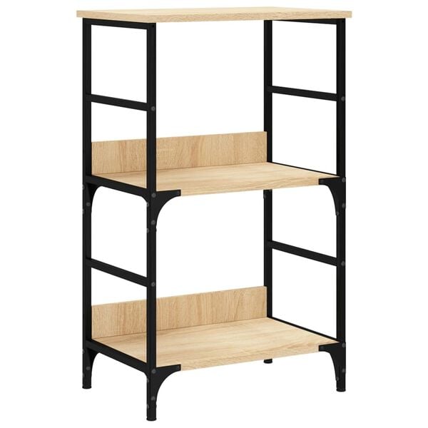 vidaXL Bookshelf Sonoma Oak Engineered wood, steel Medium Bookshelf