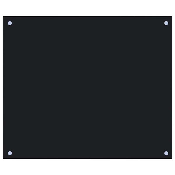 vidaXL Kitchen Backsplashes 2 pcs Black 27.6"x23.6" Tempered Glass