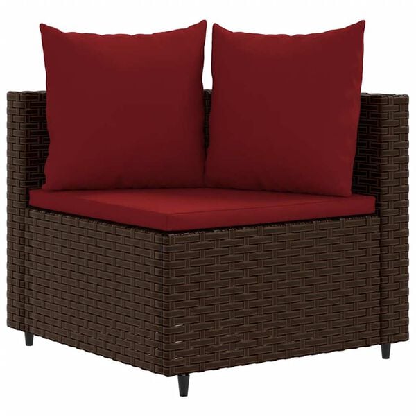 vidaXL Patio Sofa Set Set of 6 Brown