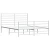 vidaXL Bed Frame White Powder-Coated Steel Full Bed Frame Rectangular
