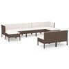 vidaXL Garden Lounge Set Brown PE rattan Multiple pieces