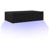 vidaXL TV Cabinet with LED Lights Black Oak 23.6"x13.8"x6.1"