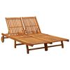 vidaXL Sunlounger Natural Wood Solid Acacia Wood Large