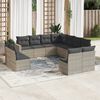 vidaXL Garden Sofa Set Light gray with dark gray cushions