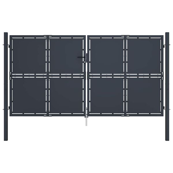 vidaXL Garden Gate Steel 118.1x49.2" Anthracite