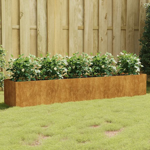 vidaXL Garden Raised Bed Rusty Corten Steel 78.7 x 15.7 x 15.7 in