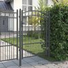 vidaXL Fence Gate with Spear Top Black 40.6" x 59.1" Powder-coated Steel