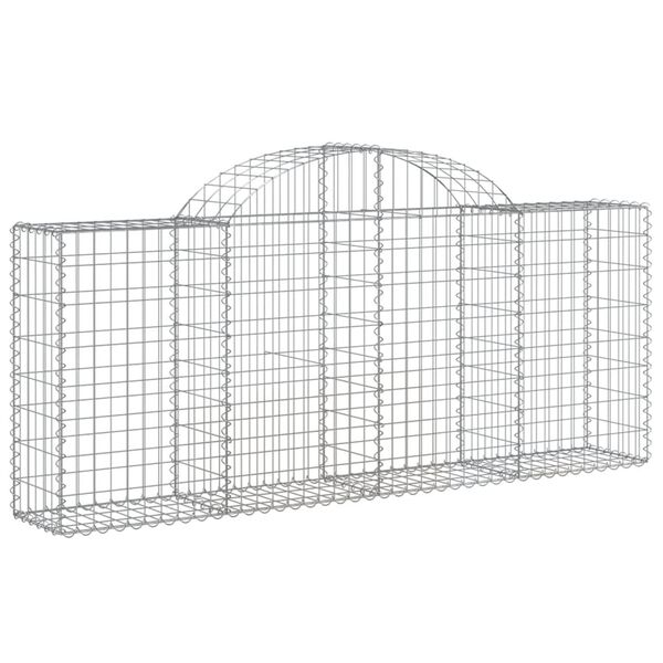 vidaXL Gabion Basket Set of 2 Silver Galvanized iron Large Durable