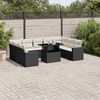 vidaXL Garden Sofa Set Black, Cream white