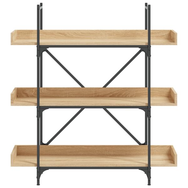 vidaXL Bookcase Sonoma oak Engineered wood Medium Adjustable Feet