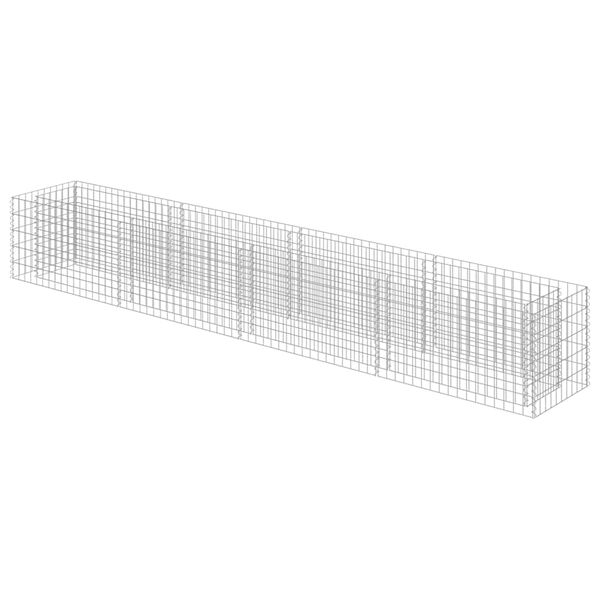 vidaXL Gabion Raised Bed Silver Galvanized steel 141.7x19.7x19.7 in