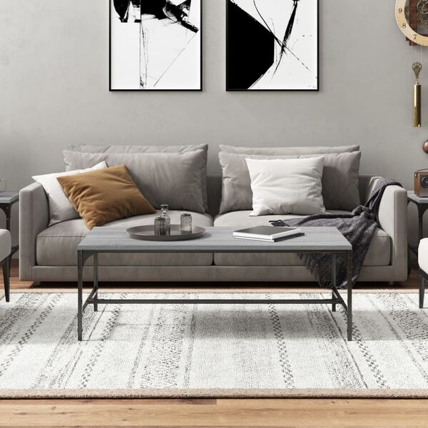 vidaXL Coffee Table Gray sonoma Engineered wood, steel