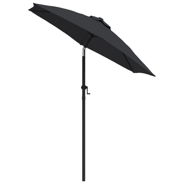 vidaXL Garden Parasol Black and dark grey Aluminum, Polyester Medium