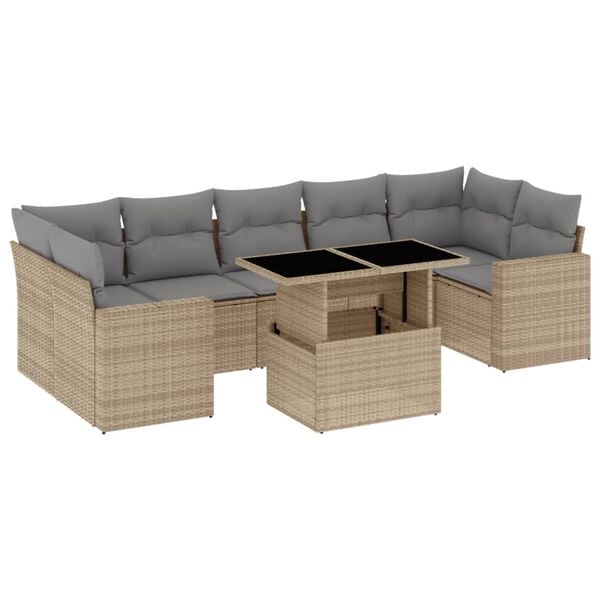 vidaXL Garden Sofa Set Beige