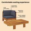 vidaXL Wooden Lounge Set Natural wood, Dark grey cushions