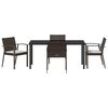 vidaXL Garden Dining Set 5 pcs Brown Poly rattan