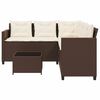 vidaXL Garden Sofa Brown PE Rattan, Powder-coated Steel, Tempered Glass