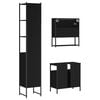 vidaXL Bathroom Furniture Set Black Engineered wood, Powder-Coated Steel