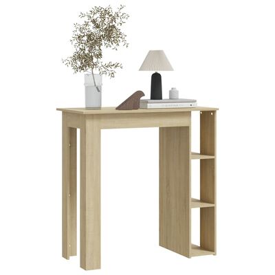 vidaXL Bar Table with Shelf Sonoma Oak 40.2"x19.7"x40.7" Engineered Wood