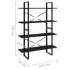 vidaXL Book Cabinet Black Engineered wood, Metal 39.4x11.8x55.1 in
