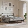 vidaXL Bed Frame Black Steel 63x79 in Bed Frame Rectangular