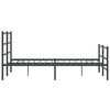 vidaXL Bed Frame Black Steel Double Bed Frame Rectangular Modern