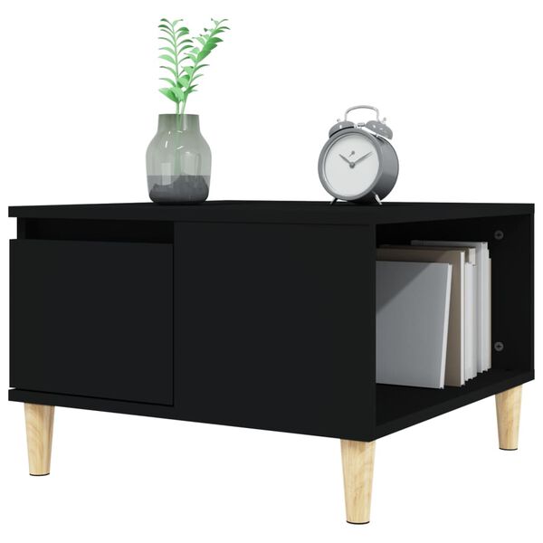 vidaXL Coffee Table Black Engineered wood Small Coffee Table Square