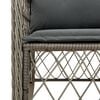 vidaXL Garden Chair Set of 2 Grey PE rattan, powder-coated steel