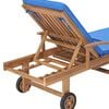 vidaXL Sunlounger Set of 2 Blue Teak wood Large Adjustable Footrests
