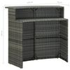 vidaXL Garden Bar Set Grey, Dark Grey PE rattan, powder-coated steel Large