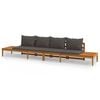 vidaXL Garden Bench Dark gray cushions