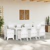 vidaXL Garden Dining Set 9 pcs White Polt rattan