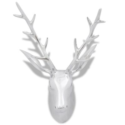 Wall Mounted Aluminum Deer's Head Decoration Silver 24.4"