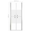 vidaXL Shower Door Half Frosted ESG 35.8"x74.8"