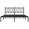 vidaXL Bed Frame Black Steel King Size Bed Frame Rectangular Modern