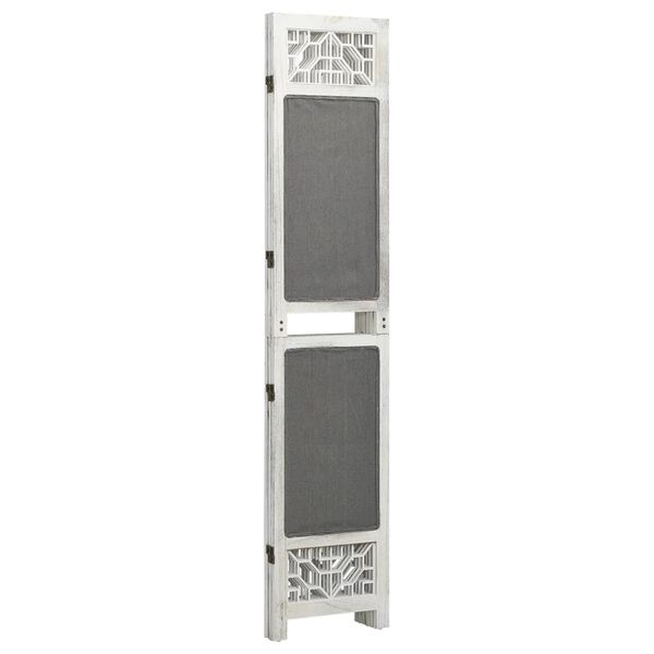 vidaXL 3-Panel Room Divider Grey 41.3x65.0" Fabric