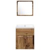 vidaXL Bathroom Furniture Set with Door 4 pcs Old Wood Engineered Wood