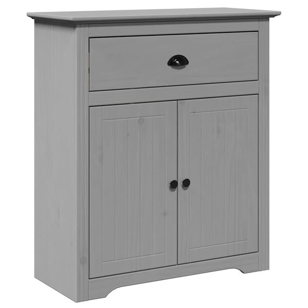 vidaXL Hallway Cabinet Grey Solid pine wood, engineered wood, metal Medium