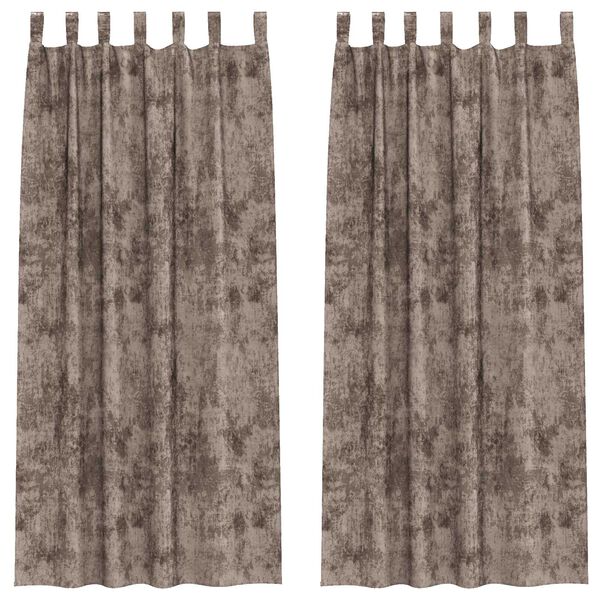 vidaXL Velvet Curtains 2 pcs Cappuccino 96.46 x 55.12 in Velvet