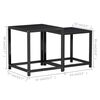 vidaXL Side Table Set of 2 Black MDF Small Sleek Nesting Tables