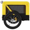 vidaXL Pet Bike Trailer Yellow and Black Oxford fabric, iron, PVC