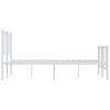 vidaXL Bed Frame White Powder-coated steel Full Bed Frame Rectangular