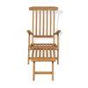 vidaXL Deck Chair Foldable Teak Chair Rectangular Traditional