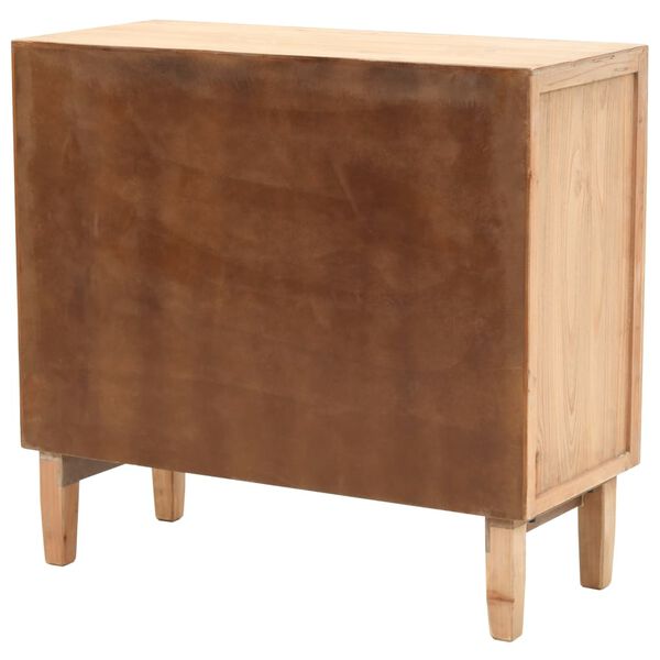 vidaXL Drawer Cabinet Natural wood with black details