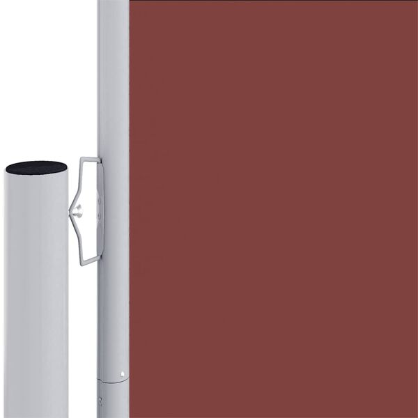 vidaXL Side Awning Brown Polyester, Steel, Aluminum 78.7 x 236.2 in