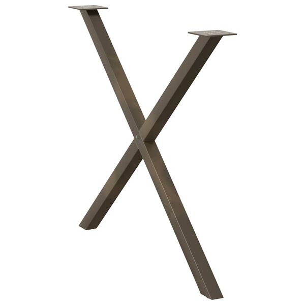 vidaXL Dining Table Legs X-Shaped 2 pcs Natural Steel 35.4x(28.3-28.7)" Steel
